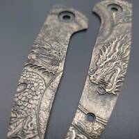 Reate J.A.C.K. maple handle scales - Yin Yang Dragon / hand-painted