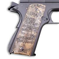 1911 Full-Size Maple Grips - Matthew 5:38 / Hand-painted