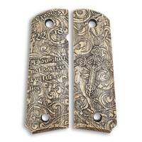 1911 full-size maple grips - Exodus 22:18 / hand-painted