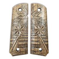 1911 full-size maple grips - Wind Rose / hand-painted