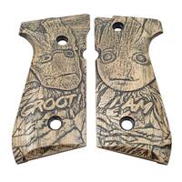 Beretta 92 Full-Size Maple Grips - I Am Groot! / Hand-painted