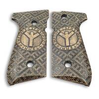 Beretta 92 Full-Size Maple Grips - Rune Algiz / Hand-painted