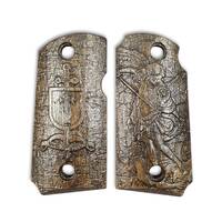 Kimber Micro 9 maple grips - Quis Ut Deus Black / hand-painted