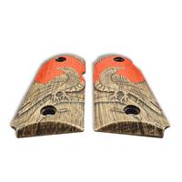 Kimber Micro 9 Maple Grips - Red Raven / Hand-painted