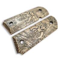 1911 Compact-Size Officers Maple Grips - Mythosaur Skull / Hand-painted
