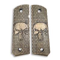 1911 full-size maple grips - Punisher / hand-painted