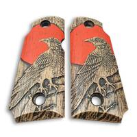 Kimber Micro 380 Maple Grips - Red Raven / Hand-painted