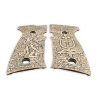 Sig Sauer P320 AXG Maple Grips - Quis Ut Deus / Hand-painted