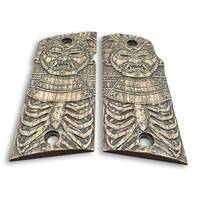 Coonan 357 Magnum Compact-Size Maple Grips - Demon Samurai / Hand-painted