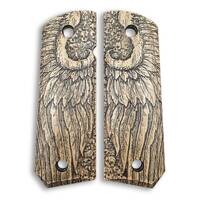 1911 full-size Bobtail maple grips - Angel Wings / hand-painted