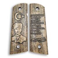 1911 full-size Magwell maple grips - Atatürk / hand-painted