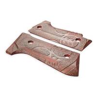Beretta 92S Maple Grips - Beretta Logo Dark Cherry / Hand-painted