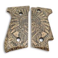 Beretta 92S Maple Grips - War Chief / Hand-painted