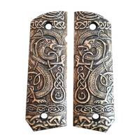 1911 full-size Bobtail maple grips - Celtic Gates / hand-painted