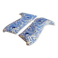 Arex Rex Zero 1 Standard Palm Swell Maple Grips - Japan Wave / Hand-painted