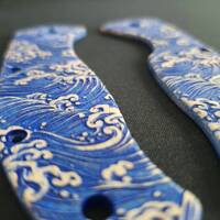 Japan Wave - Spyderco Tenacious Knife Scales by Svechnikov Knives