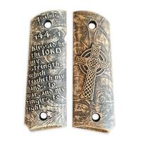 1911 full-size maple grips - Psalms 144:1 / hand-painted