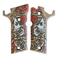 Beretta 92X Performance maple grips - Skull Rose / hand-painted
