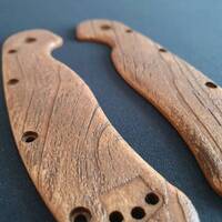 Ontario RAT-1 maple handle scales - Wood Bark (3166) / hand-painted