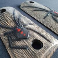 Kimber Micro 9 Maple Grips - Black Widow / Hand-painted