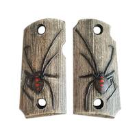 Kimber Micro 9 maple grips - Black Widow / hand-painted