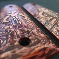 Mythosaur Skull Cherry - 1911 Full Size Government Grips