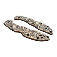 Spyderco Delica 4, Lil' Matriarch maple handle scales - Celtic Heart / hand-painted