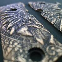 Beretta 92X Performance Maple Grips - War Chief / Hand-painted