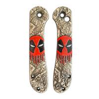 CIVIVI Elementum Button Lock maple handle scales - Deadpool / hand-painted
