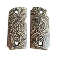 Kimber Micro 9 maple grips - Geri X Freki / hand-painted