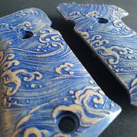 Sig Sauer P220 DAK Maple Grips - Japan Wave / Hand-painted