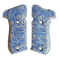 Sig Sauer P220 DAK maple grips - Japan Wave / hand-painted