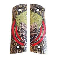 1911 full-size Magwell maple grips - Joker Circle / hand-painted