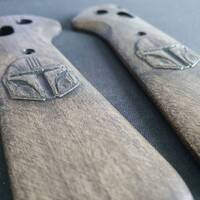 Mandalorian Helmet (3169) - Benchmade Redoubt 430 Knife Scales by Svechnikov Knives