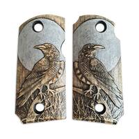 Kimber Micro 9 maple grips - Moon Raven / hand-painted