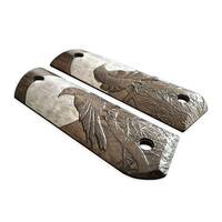 1911 Full-Size Round Butt Maple Grips - Moon Raven Black / Hand-painted