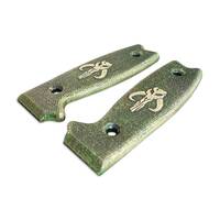 Ontario RAT-3 maple handle scales - Mythosaur Skull Green / hand-painted
