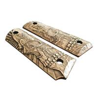 1911 Full-Size Maple Grips - Rise Up Skull / Hand-painted