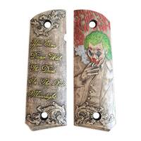 1911 full-size maple grips - Smoking Joker / hand-painted