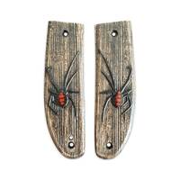 CIVIVI Trailblazer XL maple handle scales - Black Widow / hand-painted