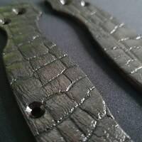 Spyderco Military 2 maple handle scales - Burned / hand-painted