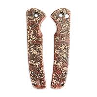 CIVIVI Chevalier maple handle scales - Japan Wave Baroque / hand-painted