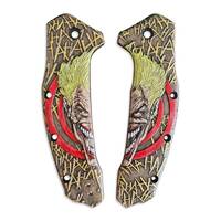 Kershaw Link maple handle scales - Joker Circle / hand-painted