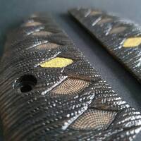 CZ 75 Compact Maple Grips - Katana Black Gold Coin / Hand-painted