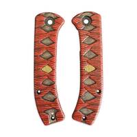 CIVIVI Riffle maple handle scales - Katana Red Gold Coin / hand-painted