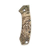 Kershaw Cryo 1555G10 maple handle scales - Mythosaur Skull / hand-painted