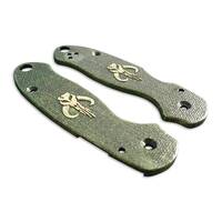 Mythosaur Skull Green - Spyderco Para 3 Knife Scales by Svechnikov Knives