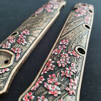 Cold Steel Ti-Lite 4 maple handle scales - Sakura / hand-painted