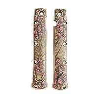 Cold Steel Ti-Lite 4 maple handle scales - Sakura / hand-painted