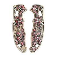 Spyderco Manix 2 maple handle scales - Sakura / hand-painted